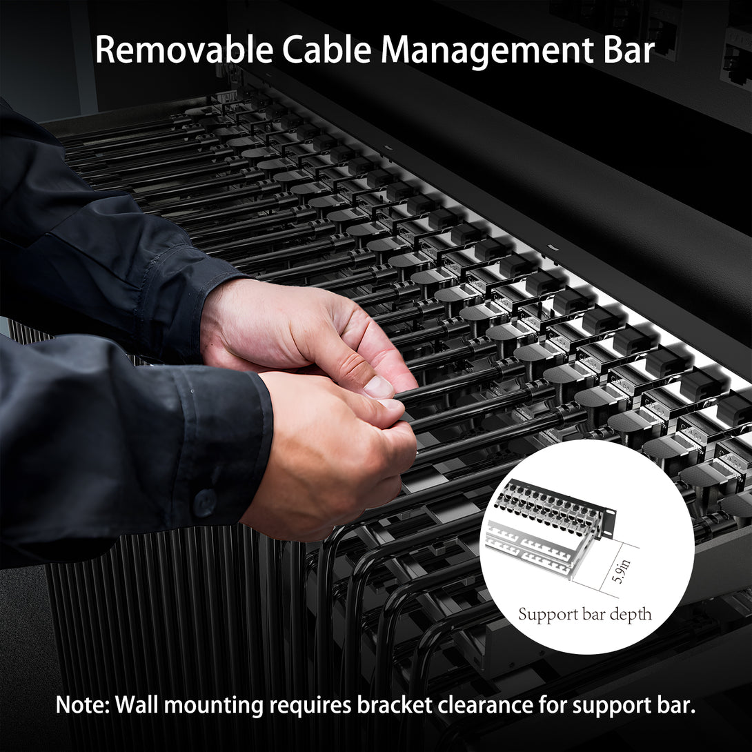 48 Port Shielded Patch Panel Rack or Wall Mount 19-Inch [UL Listed], 2 ...
