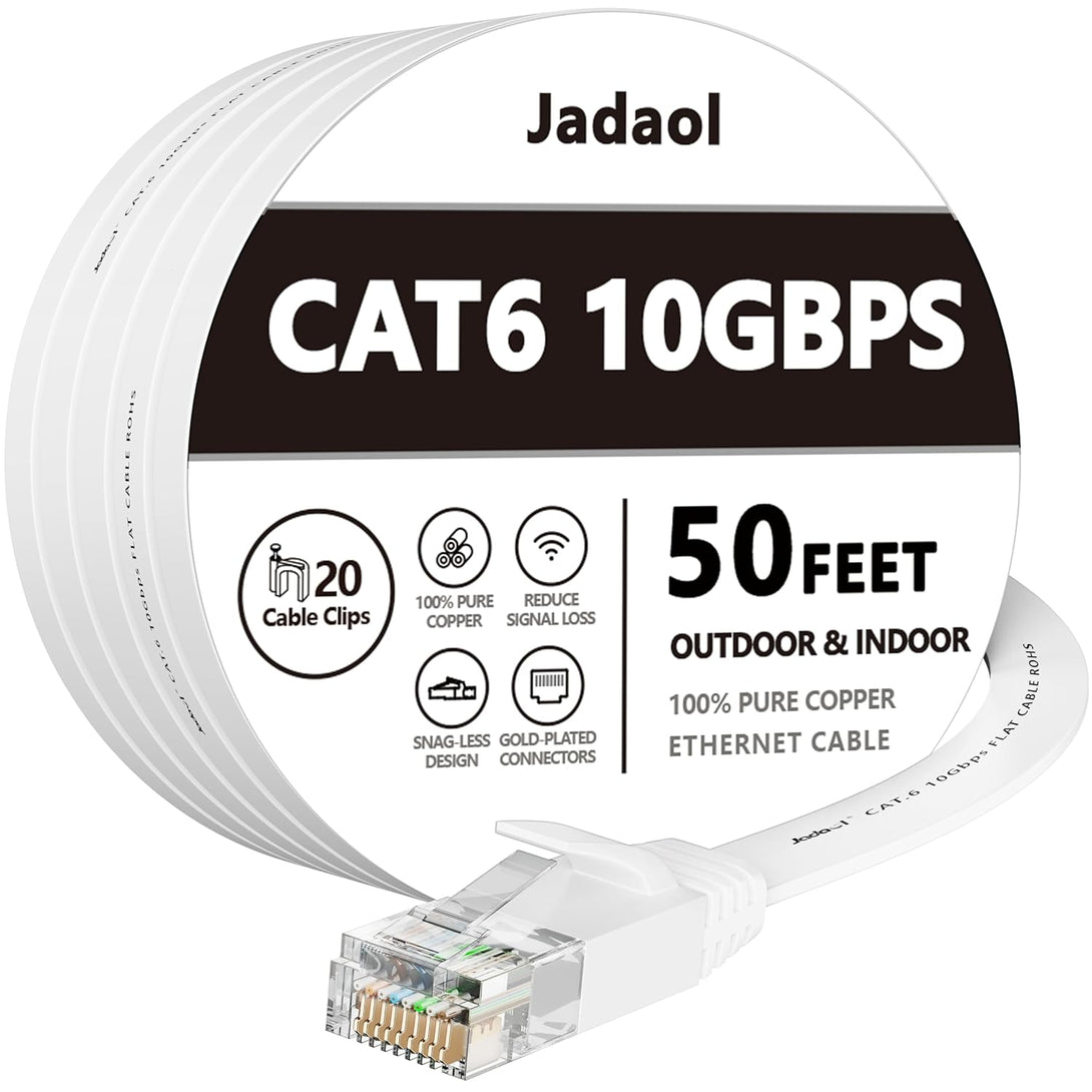Adoreen Cat 6 Ethernet Cable 200 Ft-Gray, Outdoor & Indoor Snagless Long Round RJ45 Network Cable, POE, Soft Flexible Gbps Internet LAN Computer Patch Cord For Router Modem Switch Fast Gaming